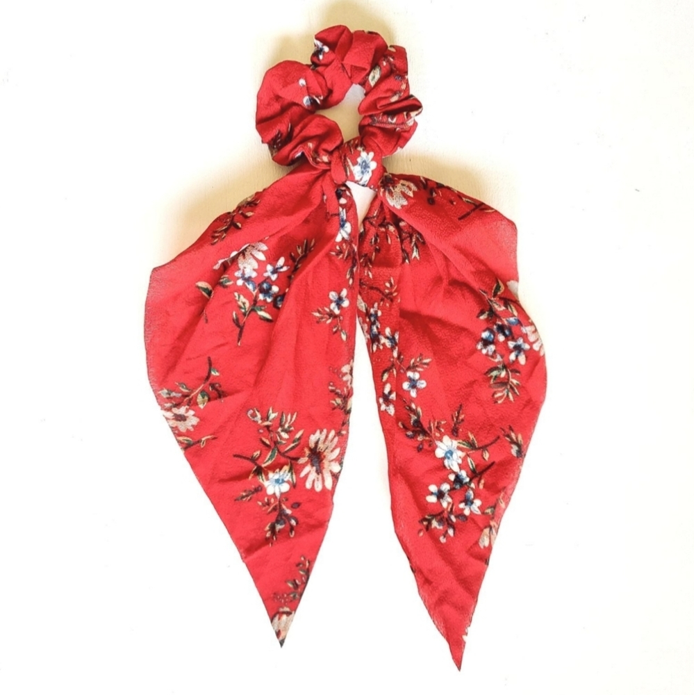 Rachel Floral Hair Scarf - Red